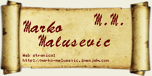 Marko Malušević vizit kartica